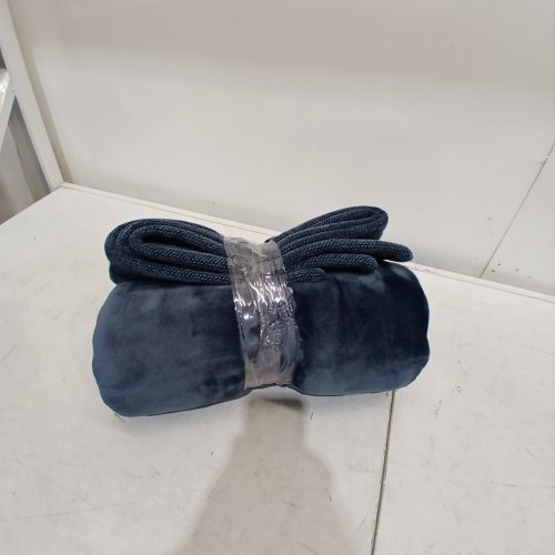 FUZZY THROW BLANKET - 60" X 70" - NAVY BLUE (MODEL: 1901562) image 3