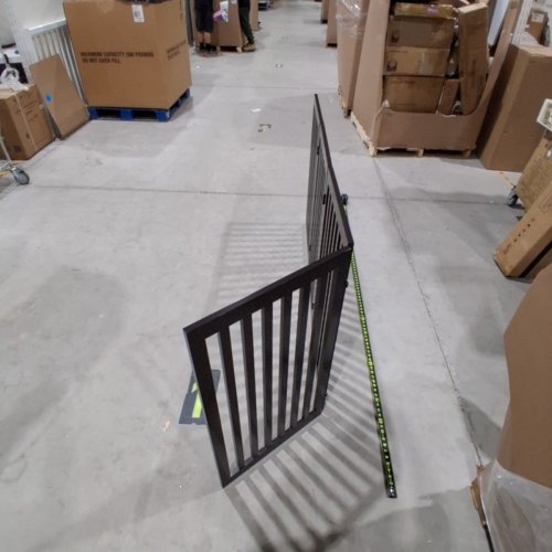PRIMETIME PETZ 360 CONFIGURABLE STANDING PET GATE WITH DOOR - 6FT X 3FT - BROWN WOOD (MODEL: 33232) image 2