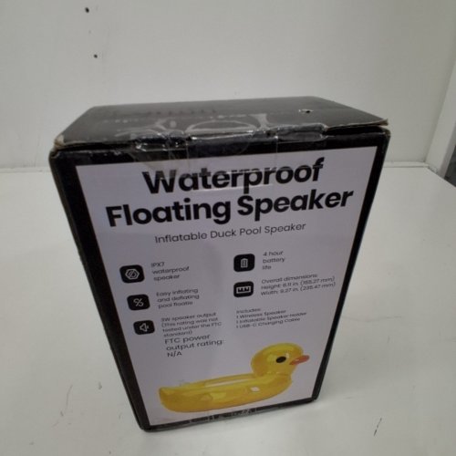 GEMS WATERPROOF FLOATING INFLATABLE SPEAKER - 7" - RUBBER DUCK image 3