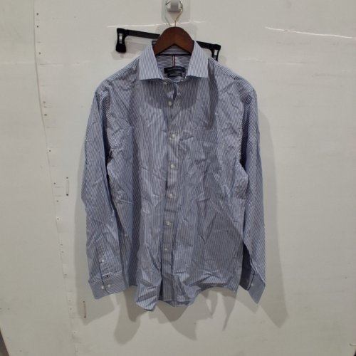 MEN'S TOMMY HILFIGER STRIPED LONG SLEEVE DRESS SHIRT - 15.5 - 34/35 - BLUE / WHITE (STYLE: 4279111) image 2
