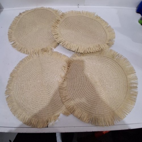 4PK WOVEN PLACEMATS - 15" - NATURAL BEIGE image 2