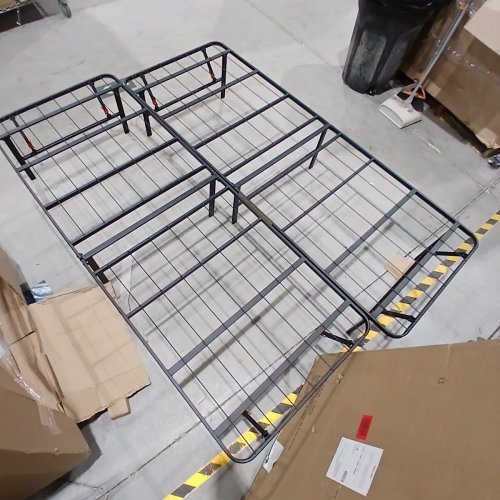 AMAZONBASICS FOLDABLE METAL PLATFORM BED FRAME FOR UNDER-BED STORAGE - NO BOX SPRING NEEDED - 14" X 80" X 60" - QUEEN image 2