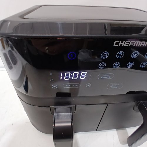 CHEFMAN TURBOFRY TOUCH SCREEN DUAL BASKET AIR FRYER - 9QT. TOTAL CAPACITY - BLACK (MODEL: RJ38-SQPF-45TDB) image 2