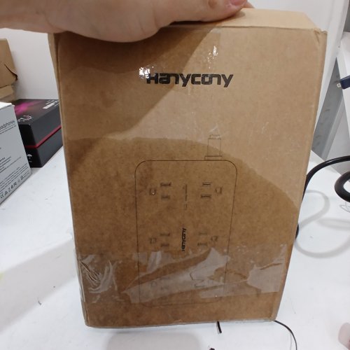 HARYCOTY POWER STRIP WITH USB C AND POWER SURGE PROTECTION - 8FT - BLACK image 3