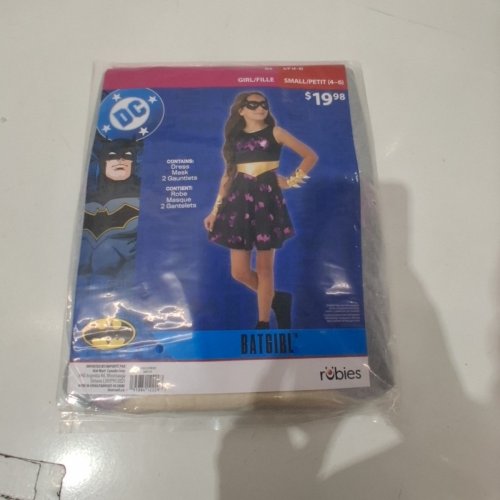 3PC GIRLS RUBIES DC BATGIRL COSTUME - SMALL (4-6) - BLACK/PURPLE/GOLD (STYLE: 1001753) image 2
