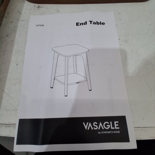 VASAGLE SQUARE SIDE TABLE WITH LOWER SHELF - 21" HEIGHT - HONEY BROWN - (MODEL: LET236K01) image 2