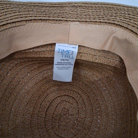 WOMEN'S TIME AND TRU STRAW FLOPPY HAT - OSFM - TAN image 3