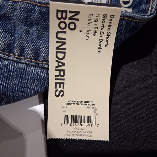 WOMEN'S NO BOUNDARIES DISTRESSED DENIM SHORTS - SIZE 3 - BLUE (NBS63584LD) image 2
