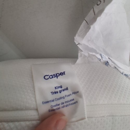 CASPER ESSENTIAL COOLING FOAM PILLOW - KING - 16" X 32" - WHITE image 3