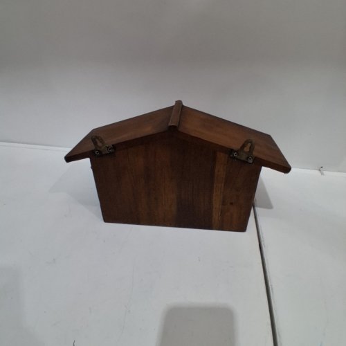 WOODEN WALL-MOUNTED MAILBOX - 7.28" X 9.84" X 3.74" - BROWN image 3