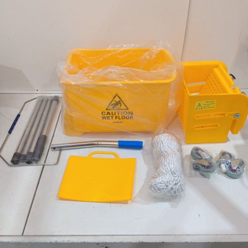 MIND READER MOP WRINGER TROLLEY WITH MOP - 20L - YELLOW (STYLE: WWMOP20-YLW) image 3