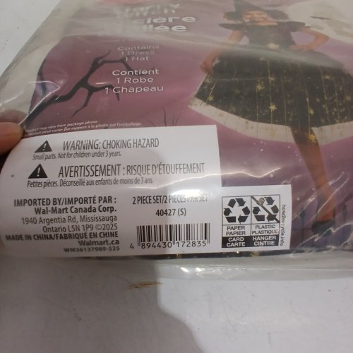 2PC GIRLS STARRY WITCH COSTUME - SMALL (4-6) - BLACK/PURPLE/GOLD (STYLE: 40427) image 2