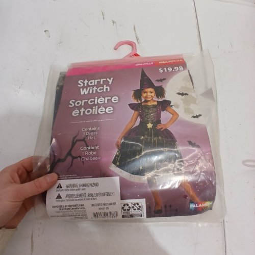 2PC GIRLS STARRY WITCH COSTUME - SMALL (4-6) - BLACK/PURPLE/GOLD (STYLE: 40427) image 3