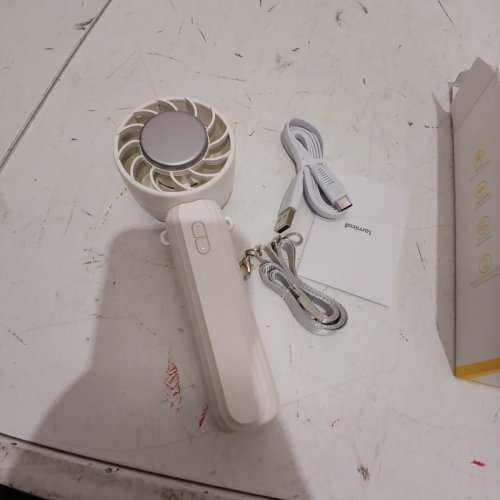 LAMICALL FOLDABLE COOLING HANDHELD FAN - 2000 MAH - WHITE (MODEL: K36) image 3