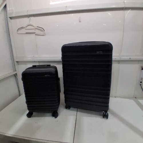 2PC AMAZONBASICS HARDSIDE SPINNER LUGGAGE - 20", 28" BLACK image 7
