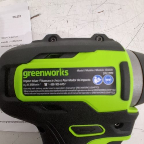 GREENWORKS CORDLESS IMPACT DRIVER *TOOL ONLY*- GREEN / BLACK (MODEL: IS24L00) image 3