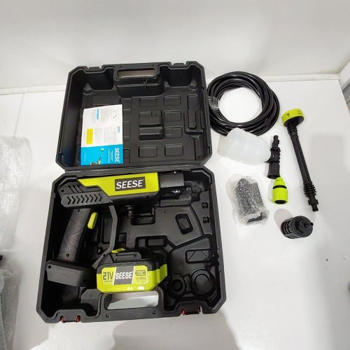 SEESE CORDLESS PORTABLE PRESSURE WASHER - 1450 PSI - GREEN/BLACK image 3