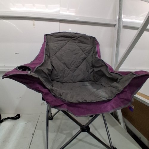 NORTHROAD OVERSIZED OUTDOOR FOLDABLE CAMPING CHAIR - 300 LBS - PURPLE/GREY image 3