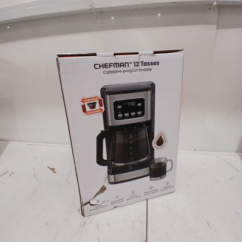 CHEFMAN PROGRAMMABLE COFFEE MAKER WITH DIGITAL DISPLAY & AUTO -BREW FUNCTION - 12-CUP - STAINLESS STEEL (MODEL: RJ14-12-SQ)) image 4
