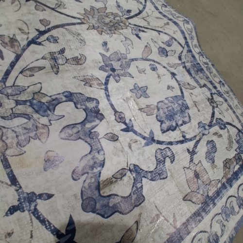 FLORAL MEDALLION AREA RUG -8FT X 4FT1" - IVORY BLUE BROWN image 4