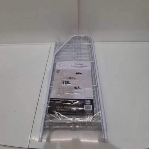 MAINSTAYS 4-TIER METAL SHOE RACK - HOLDS UP TO 12 PAIRS - WHITE (MODEL: EH-WSCA-015) image 3