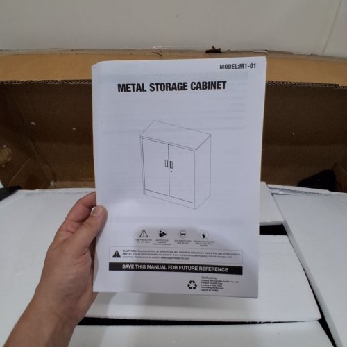 METAL STORAGE CABINET WITH LOCKING DOORS -BLACK (MODEL: KS928040B / M1-01) image 7