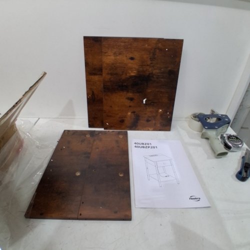 HOOBRO NIGHTSTAND END TABLE WITH CHARGING STATION AND USB - 21.7" HEIGHT - RUSTIC BROWN image 2