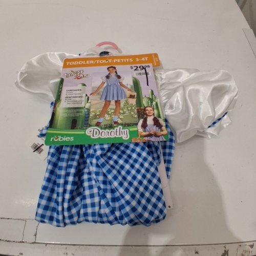 3PC TODDLER RUBIES WIDARD OF OZ DOROTHY COSTUME - 3-4T - BLUE AND WHITE image 2