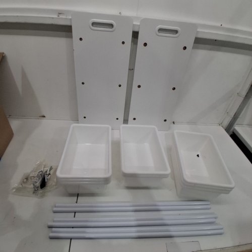 LENNOX HOME FURNITURE TOYS STORAGE ORGANIZER WITH 9 PLASTIC BINS - WHITE (MODEL: JWTR-03006) image 2