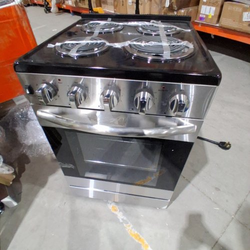 ELEMENT SLIDE-IN COIL STOVE RANGE WITH 4 BURNERS - 24" - 3.7 CU. FT - STAINLESS STEEL / BLACK (MODEL:EECR24MES-CA) image 2