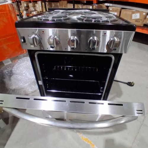 ELEMENT SLIDE-IN COIL STOVE RANGE WITH 4 BURNERS - 24" - 3.7 CU. FT - STAINLESS STEEL / BLACK (MODEL:EECR24MES-CA) image 3