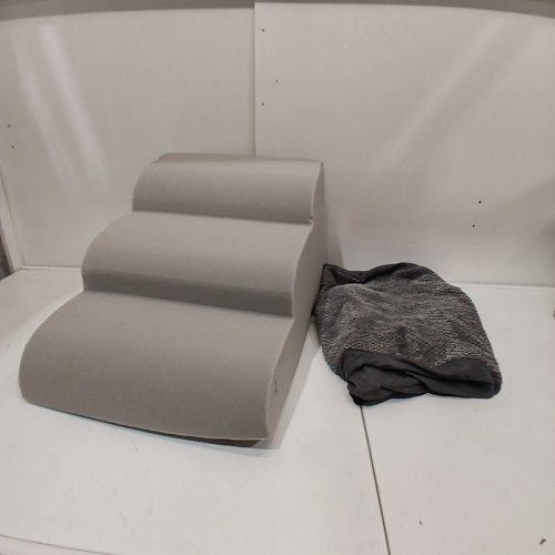 3-STEP PET DOG/CAT STAIRS FOR COUCHES/BEDS - 45LBS CAPACITY - GREY image 2