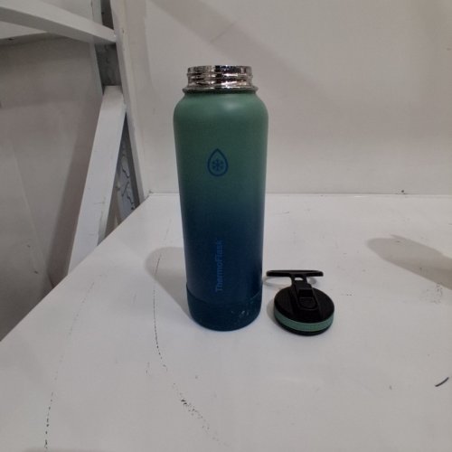 THERMOFLASK DOUBLE WALL VACUUM INSULATED STAINLESS STEEL WATER BOTTLE - 40 OZ - BLUE/GREEN- (MODEL: 1630877) image 2