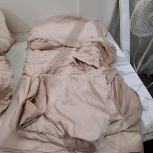 7PC BEDSURE GENTLESOFT PINTUCK COMFORTER SET - QUEEN - BEIGE image 3