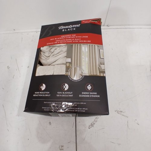 (2 PANEL) BEAUTYREST GROMMET TOP BLACKOUT CURTAIN WITH LINER - 52" X 90" - LINEN (MODEL: 6699105) image 3