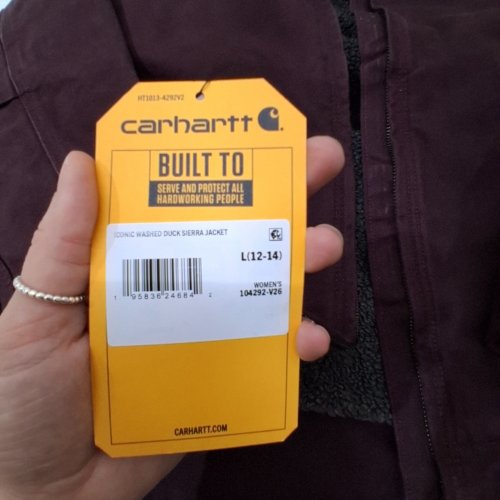 WOMENS CARHARTT WASHED DUCK SHERPA LINED JACKET - LARGE - PURPLE (STYLE:104292-V26) image 3