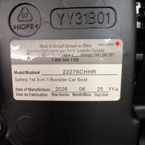 SAFETY 1ST 3-IN-1 HARNESS BOOSTER CAR SEAT - 100LB MAX - BLACK (MODEL: 22276CHHR) image 2