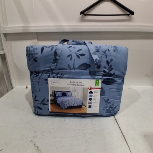 11PC MAINSTAYS BED IN A BAG REVERSIBLE BLORAL COMFORTER SET - QUEEN - BLUE (STYLE : MS8536257728-05) image 2