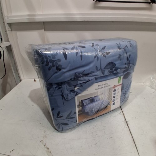 11PC MAINSTAYS BED IN A BAG REVERSIBLE BLORAL COMFORTER SET - QUEEN - BLUE (STYLE : MS8536257728-05) image 3