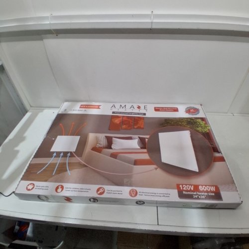 AMAZE HEATER CERAMIC ELECTRIC WALL-PANEL ROOM HEATER - 600W/120V 24"X36" - WHITE (MODEL#: 600SS) image 5