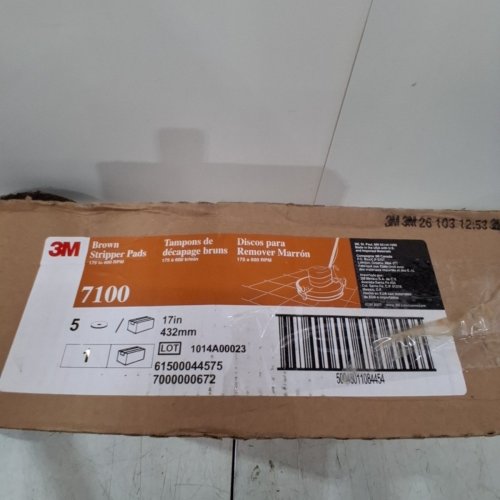 4PK 3M FLOOR STRIPPING PAD FOR COMMERCIAL FLOOR STRIPPER - 17" PADS - BROWN (MODEL: 7100) image 3