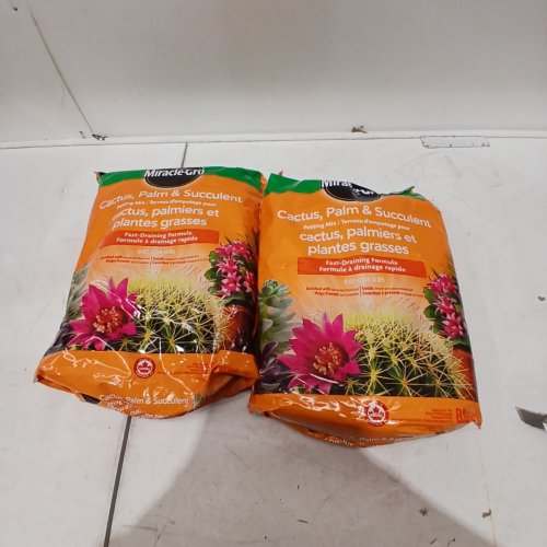 2PK MIRACLE-GRO POTTING SOIL MIX FOR CACTUS, PALM AND SUCCULENT PLANTS - 8.8 L (MODEL: 73018010) image 2