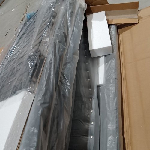 ISOMETRICS UPHOLSTRED BEDFRAME WITH HEADBOARD, FOOT BOARD AND 4 LARGE STORAGE DRAWERS - FULL - GREY (MODEL:HB0704GY) image 6