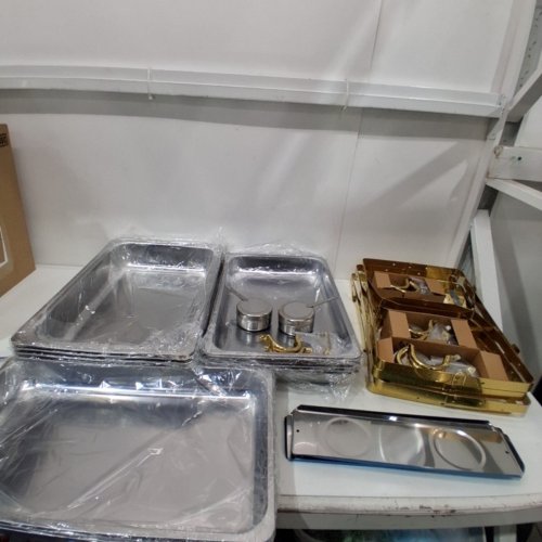 4PK HAPDURA STAINLESS STEEL BUFFET CHAFING DISH/FOOD WARMER - 9.5 QT - GOLD/SILVER (ITEM: CD4S-G) image 2