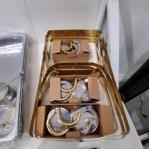 4PK HAPDURA STAINLESS STEEL BUFFET CHAFING DISH/FOOD WARMER - 9.5 QT - GOLD/SILVER (ITEM: CD4S-G) image 4