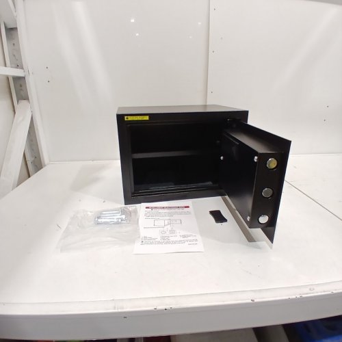 HOMIRXAN SMALL ANTI-THEFT FIREPROOF SAFE BOX WITH DIGITAL KEYPAD, SPARE KEYS AND REMOVABLE SHELF - 1.2 CU.FT - BLACK (MODEL: 25SA) image 4