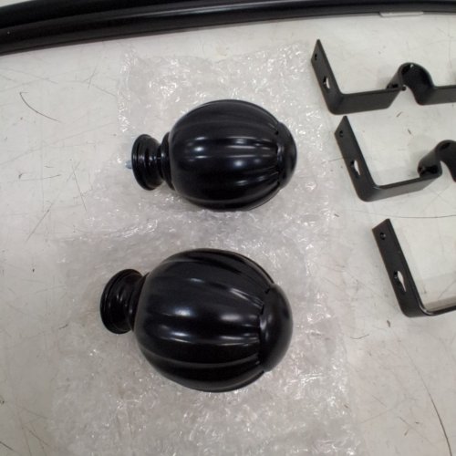 ADJUSTABLE DOUBLE CURTAIN ROD SET WITH ROUND FINIALS - 36"-72" - BLACK (MODEL: TW-S36/72) image 3