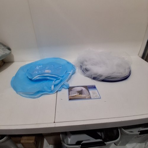MOUSTIQUAIRE MOSQUITO NETTING FOR BED - DOUBLE -70.8" X 79.6" - WHITE/BLUE image 3