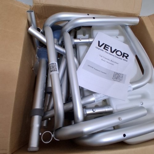 TUB TRANSFER BENCH FOR BATHTUB, ADJUSTABLE SHOWER SEATS FOR ADULTS - 400LBS CAPACITY - WHITE/SILVER (MODEL: FBL630263) image 3