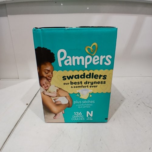 136PK PAMPERS SWADDLERS DISPOSABLE DIAPERS - SIZE NEWBORN (UNDER 10LB) image 2
